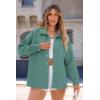 imagePRETTYGARDEN Womens Oversized Shacket Jackets Fall Fashion Clothes 2024 Casual Long Sleeve Loose Collared Blouse ShirtsGrey Green