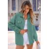 imagePRETTYGARDEN Womens Oversized Shacket Jackets Fall Fashion Clothes 2024 Casual Long Sleeve Loose Collared Blouse ShirtsGrey Green