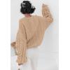 imagePRETTYGARDEN Womens Sweaters Fall 2024 Cable Knit Long Sleeve Crewneck Oversized Sweater Chunky Pullover Loose OutfitsApricot
