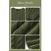 imagePRETTYGARDEN Womens Sweaters Fall 2024 Cable Knit Long Sleeve Crewneck Oversized Sweater Chunky Pullover Loose OutfitsArmy Green