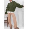 imagePRETTYGARDEN Womens Sweaters Fall 2024 Cable Knit Long Sleeve Crewneck Oversized Sweater Chunky Pullover Loose OutfitsArmy Green