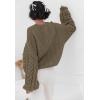 imagePRETTYGARDEN Womens Sweaters Fall 2024 Cable Knit Long Sleeve Crewneck Oversized Sweater Chunky Pullover Loose OutfitsBrown Coffee
