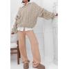 imagePRETTYGARDEN Womens Sweaters Fall 2024 Cable Knit Long Sleeve Crewneck Oversized Sweater Chunky Pullover Loose OutfitsKhaki