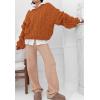 imagePRETTYGARDEN Womens Sweaters Fall 2024 Cable Knit Long Sleeve Crewneck Oversized Sweater Chunky Pullover Loose OutfitsOrange