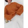 imagePRETTYGARDEN Womens Sweaters Fall 2024 Cable Knit Long Sleeve Crewneck Oversized Sweater Chunky Pullover Loose OutfitsOrange