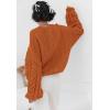 imagePRETTYGARDEN Womens Sweaters Fall 2024 Cable Knit Long Sleeve Crewneck Oversized Sweater Chunky Pullover Loose OutfitsOrange