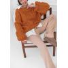 imagePRETTYGARDEN Womens Sweaters Fall 2024 Cable Knit Long Sleeve Crewneck Oversized Sweater Chunky Pullover Loose OutfitsOrange