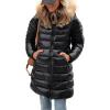 imagePRETTYGARDEN Womens Long Winter Puffer Coats Hooded Zip Up Thickened Parka Down Jackets Trendy Fashion Warm OuterwearBlack