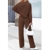 imagePRETTYGARDEN Womens 2 Piece Outfits 2024 Winter Fashion Tracksuits Long Sleeve Pullover Tops Straight Leg Pants Lounge SetsBrown