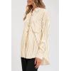 imagePRETTYGARDEN Womens Striped Button Down Shirt Fall Fashion Oversized Collared Long Sleeve Office Work Blouses TopsApricot