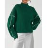 imagePRETTYGARDEN Womens Chunky Knit Winter Sweaters Casual Long Sleeve Mock Neck Oversized Loose Pullover Sweater TopsDark Green