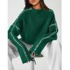 imagePRETTYGARDEN Womens Chunky Knit Winter Sweaters Casual Long Sleeve Mock Neck Oversized Loose Pullover Sweater TopsDark Green
