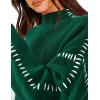 imagePRETTYGARDEN Womens Chunky Knit Winter Sweaters Casual Long Sleeve Mock Neck Oversized Loose Pullover Sweater TopsDark Green