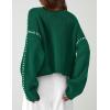 imagePRETTYGARDEN Womens Chunky Knit Winter Sweaters Casual Long Sleeve Mock Neck Oversized Loose Pullover Sweater TopsDark Green