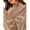 imagePRETTYGARDEN Womens Chunky Knit Winter Sweaters Casual Long Sleeve Mock Neck Oversized Loose Pullover Sweater TopsLight Khaki