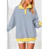 imagePRETTYGARDEN Womens Oversized Striped Sweatshirts 2024 Fall Trendy Casual Long Sleeve Button Up Tops Shirt Preppy ClothesStriped Blue White