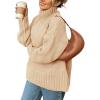 imagePRETTYGARDEN Womens Winter Clothes Pullover Oversized Sweaters Casual Long Sleeve Chunky Cable Knit Turtleneck TopsBeige