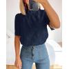 imagePRETTYGARDEN Summer Tops for Women Trendy Short Sleeve Eyelet Embroidered Dressy Casual Blouse ShirtsNavy