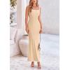 imagePRETTYGARDEN Womens Maxi Dress 2025 Summer Casual Spaghetti Strap Bodycon Long Holiday Beach DressesApricot