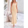 imagePRETTYGARDEN Womens Maxi Dress 2025 Summer Casual Spaghetti Strap Bodycon Long Holiday Beach DressesApricot