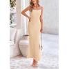 imagePRETTYGARDEN Womens Maxi Dress 2025 Summer Casual Spaghetti Strap Bodycon Long Holiday Beach DressesApricot