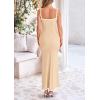 imagePRETTYGARDEN Womens Maxi Dress 2025 Summer Casual Spaghetti Strap Bodycon Long Holiday Beach DressesApricot