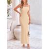 imagePRETTYGARDEN Womens Maxi Dress 2025 Summer Casual Spaghetti Strap Bodycon Long Holiday Beach DressesApricot