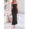 imagePRETTYGARDEN Womens Maxi Dress 2025 Summer Casual Spaghetti Strap Bodycon Long Holiday Beach DressesBlack