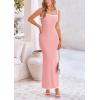 imagePRETTYGARDEN Womens Maxi Dress 2025 Summer Casual Spaghetti Strap Bodycon Long Holiday Beach DressesLight Pink