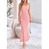 imagePRETTYGARDEN Womens Maxi Dress 2025 Summer Casual Spaghetti Strap Bodycon Long Holiday Beach DressesLight Pink