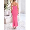imagePRETTYGARDEN Womens Maxi Dress 2025 Summer Casual Spaghetti Strap Bodycon Long Holiday Beach DressesPink