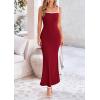 imagePRETTYGARDEN Womens Maxi Dress 2025 Summer Casual Spaghetti Strap Bodycon Long Holiday Beach DressesWine Red