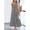 imagePRETTYGARDEN Womens Summer Spaghetti Strap Maxi Dresses Plaid Square Neck A Line Smocked Casual Vacation Long SundressBlack