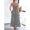 imagePRETTYGARDEN Womens Summer Spaghetti Strap Maxi Dresses Plaid Square Neck A Line Smocked Casual Vacation Long SundressBlack