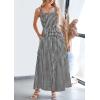imagePRETTYGARDEN Womens Summer Spaghetti Strap Maxi Dresses Plaid Square Neck A Line Smocked Casual Vacation Long SundressBlack