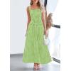 imagePRETTYGARDEN Womens Summer Spaghetti Strap Maxi Dresses Plaid Square Neck A Line Smocked Casual Vacation Long SundressGreen