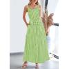 imagePRETTYGARDEN Womens Summer Spaghetti Strap Maxi Dresses Plaid Square Neck A Line Smocked Casual Vacation Long SundressGreen