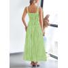imagePRETTYGARDEN Womens Summer Spaghetti Strap Maxi Dresses Plaid Square Neck A Line Smocked Casual Vacation Long SundressGreen