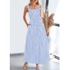 imagePRETTYGARDEN Womens Summer Spaghetti Strap Maxi Dresses Plaid Square Neck A Line Smocked Casual Vacation Long SundressLight Blue