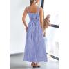 imagePRETTYGARDEN Womens Summer Spaghetti Strap Maxi Dresses Plaid Square Neck A Line Smocked Casual Vacation Long SundressNavy