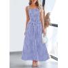 imagePRETTYGARDEN Womens Summer Spaghetti Strap Maxi Dresses Plaid Square Neck A Line Smocked Casual Vacation Long SundressNavy