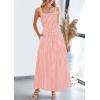 imagePRETTYGARDEN Womens Summer Spaghetti Strap Maxi Dresses Plaid Square Neck A Line Smocked Casual Vacation Long SundressPink
