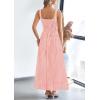 imagePRETTYGARDEN Womens Summer Spaghetti Strap Maxi Dresses Plaid Square Neck A Line Smocked Casual Vacation Long SundressPink
