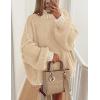 imagePRETTYGARDEN Womens Winter Oversized Pullover Sweaters Long Sleeve Mock Neck Chunky Knit Slouchy Jumper TopsApricot