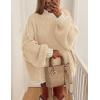 imagePRETTYGARDEN Womens Winter Oversized Pullover Sweaters Long Sleeve Mock Neck Chunky Knit Slouchy Jumper TopsApricot