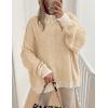 imagePRETTYGARDEN Womens Winter Oversized Pullover Sweaters Long Sleeve Mock Neck Chunky Knit Slouchy Jumper TopsApricot