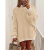 imagePRETTYGARDEN Womens Winter Oversized Pullover Sweaters Long Sleeve Mock Neck Chunky Knit Slouchy Jumper TopsApricot