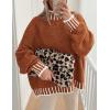 imagePRETTYGARDEN Womens Winter Oversized Pullover Sweaters Long Sleeve Mock Neck Chunky Knit Slouchy Jumper TopsBrick Red