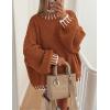 imagePRETTYGARDEN Womens Winter Oversized Pullover Sweaters Long Sleeve Mock Neck Chunky Knit Slouchy Jumper TopsBrick Red