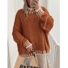 imagePRETTYGARDEN Womens Winter Oversized Pullover Sweaters Long Sleeve Mock Neck Chunky Knit Slouchy Jumper TopsBrick Red